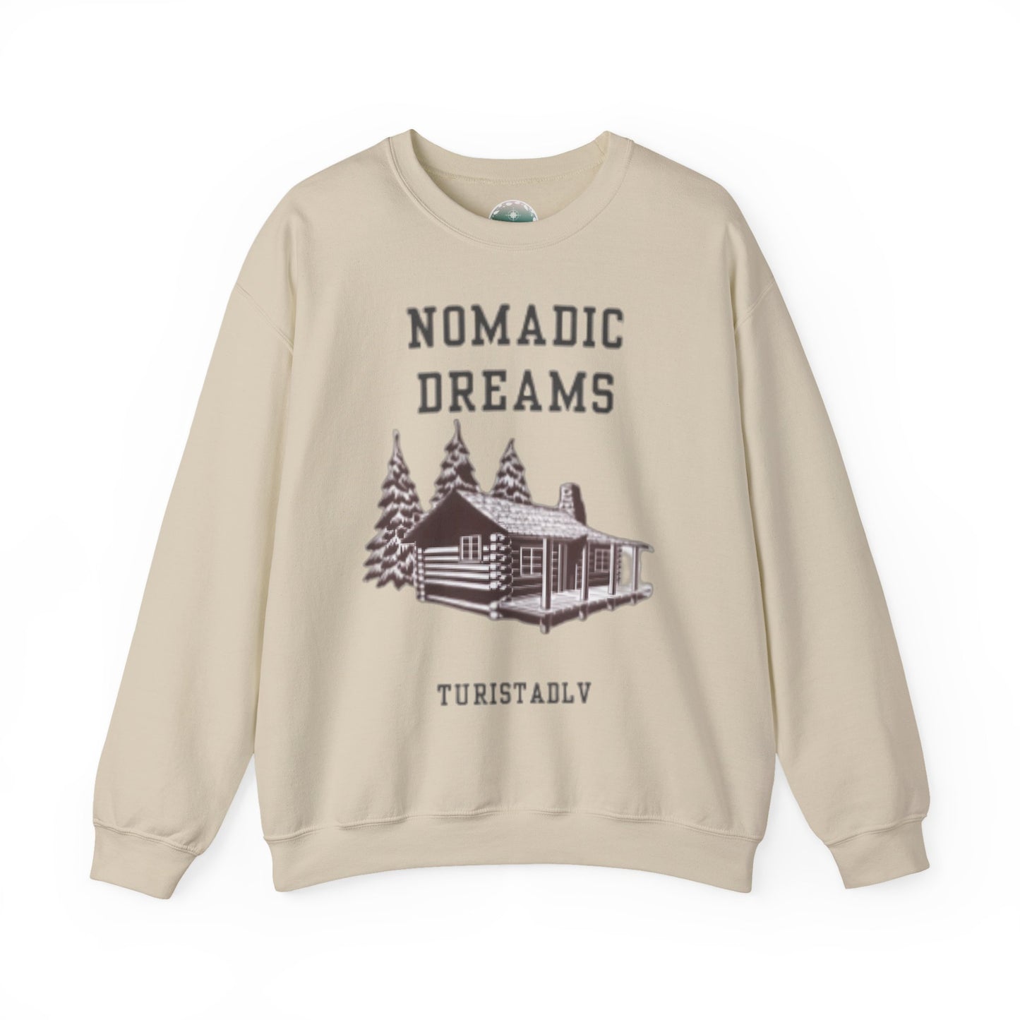 Sudadera acogedora sueños nómadas, suéter de cuello redondo unisex, perfecto para entusiastas del aire libre, regalo para viajeros, estilo casual para todas las estaciones.