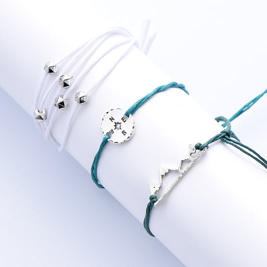 Mountain bracelet, mountain jewelry, compass bracelet, mountain gift, compass, traveler gift, adventure