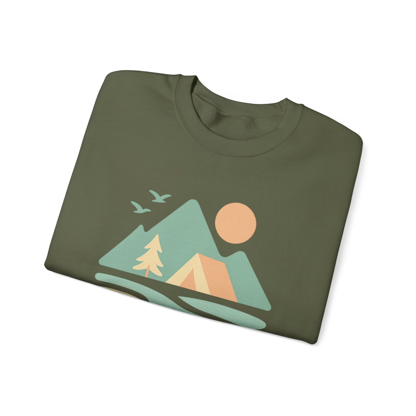 Sudadera unisex de cuello redondo inspirada en la naturaleza, Ambientes acogedores al aire libre, ropa casual, ropa de senderismo, regalo para aventureros
