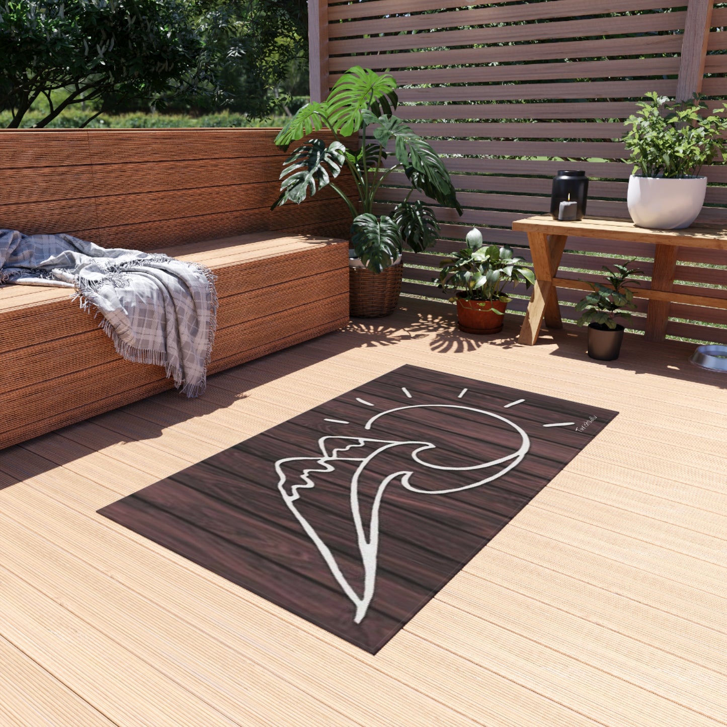 Alfombra de exterior, alfombra de terraza ecológica, alfombra de playa, decoración de patio, accesorio de jardín con temática natural