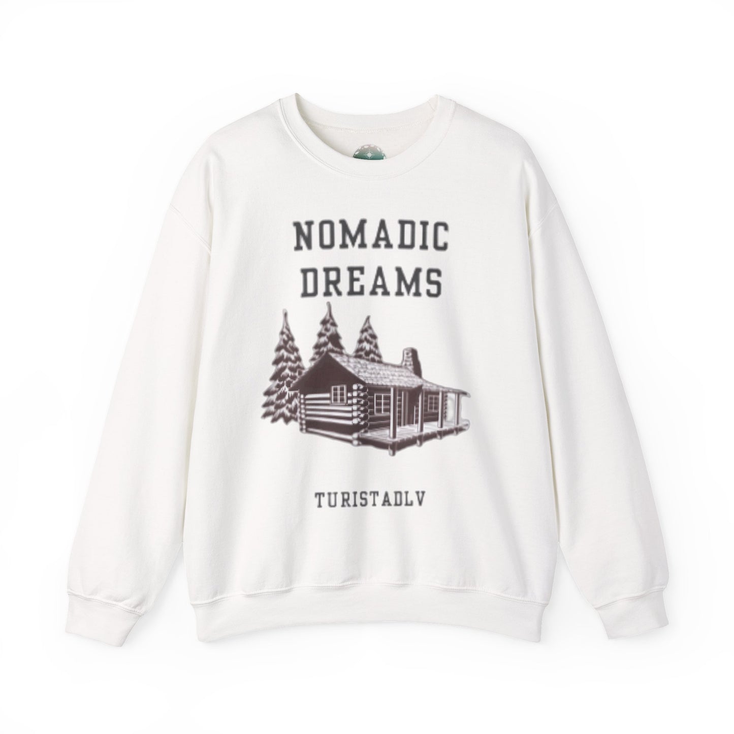 Sudadera acogedora sueños nómadas, suéter de cuello redondo unisex, perfecto para entusiastas del aire libre, regalo para viajeros, estilo casual para todas las estaciones.
