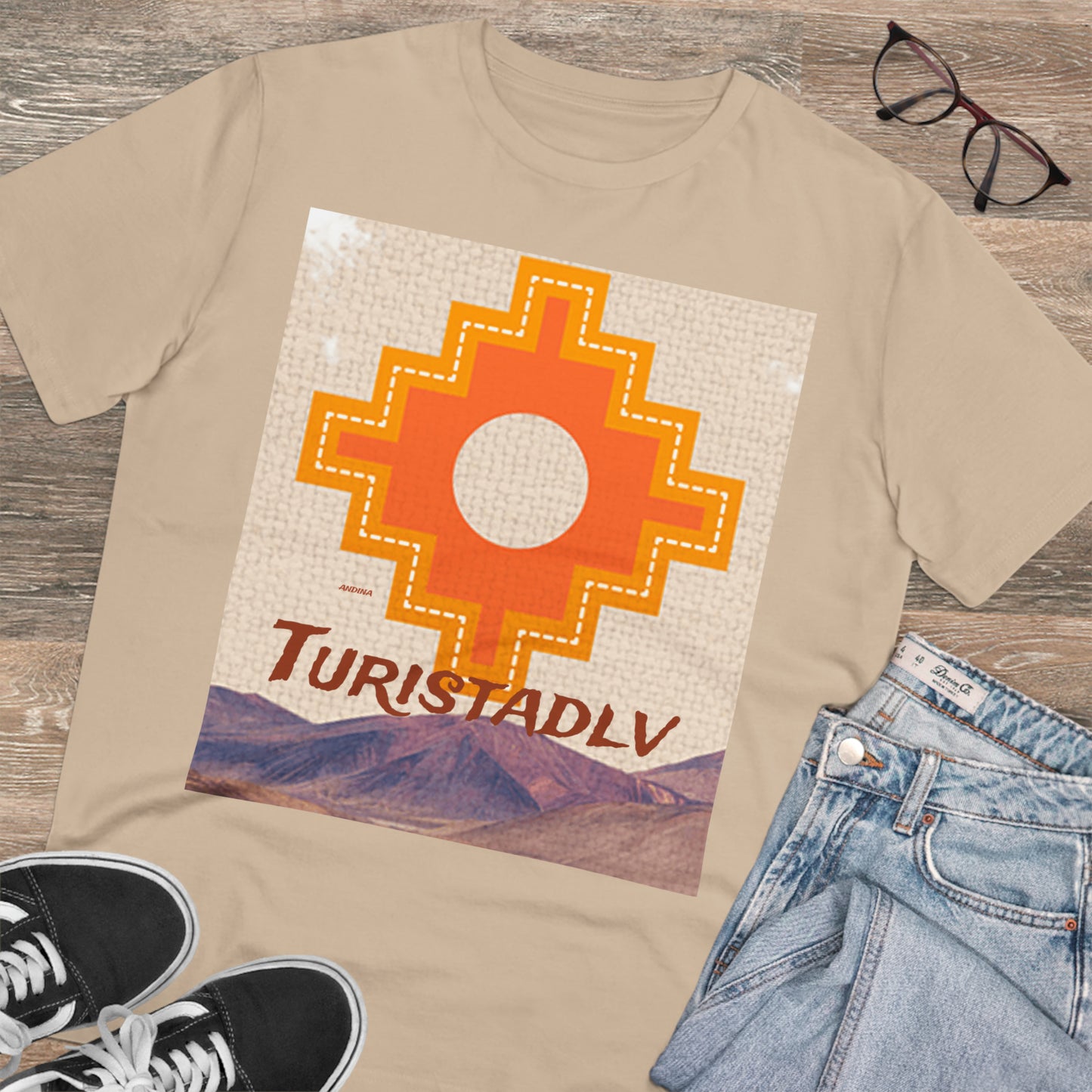 Chacana T-shirt, chacana, Andean cross T-shirt, Chakana, men's T-shirt, Chacana cross, Inca cross, women's T-shirt, traveler, Andes.