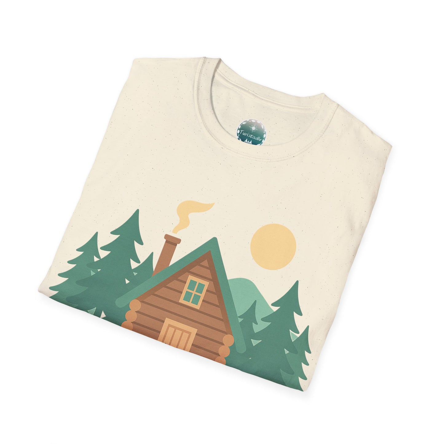 Camiseta de cabaña en bosque, camiseta con pinos, Diseño de cabaña rústica en el bosque, camping al aire libre, regalo de naturaleza