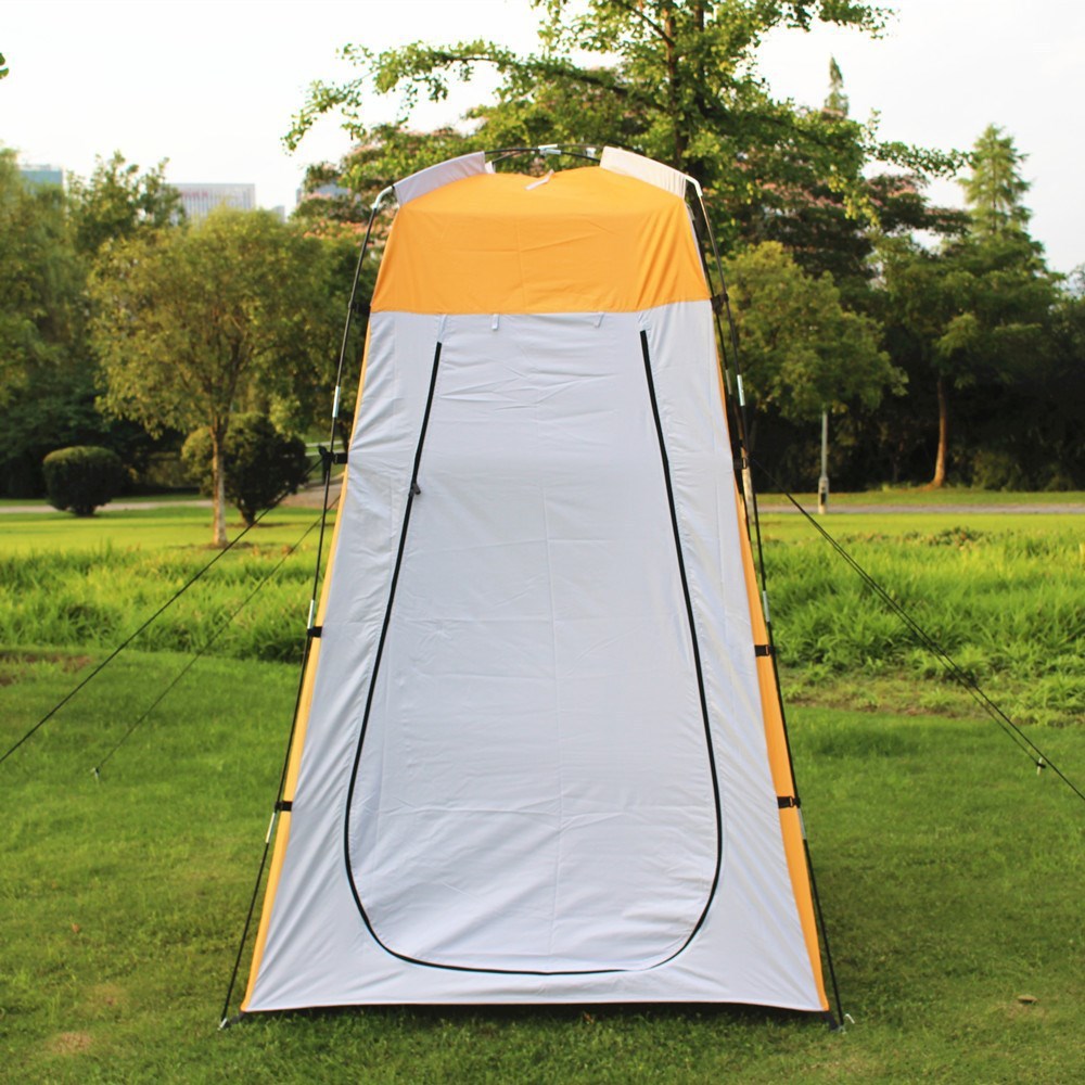 Shower, toilet, tent