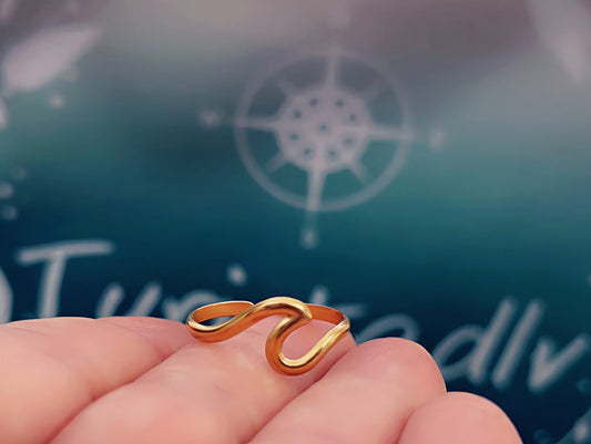 Anillo de olas, anillo surfero, anillo ola, joyas del mar, joyas del oceano, joyas de ola, surf, mar, anillo ajustable, viajero.