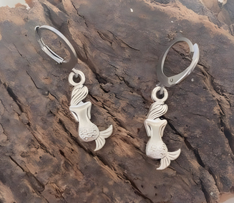 Mermaid earrings, Ocean Woman. Mermaid earrings, little mermaid, mermaid jewelry, hoops, mermaid earrings, summer hoops.
