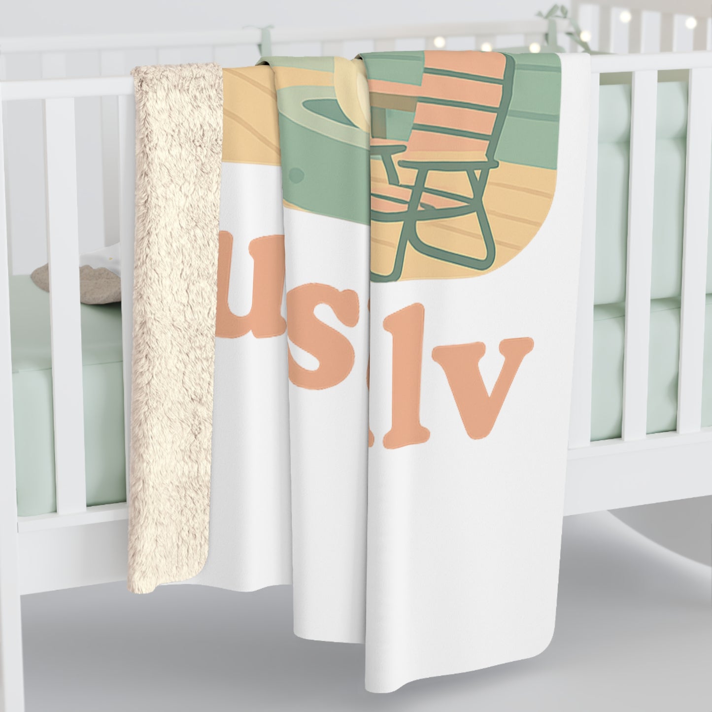 Acogedora manta de cabaña junto al lago Ilustración Manta Sherpa, manta de vida al aire libre con Fogata, manta de regalo, mantita de viaje