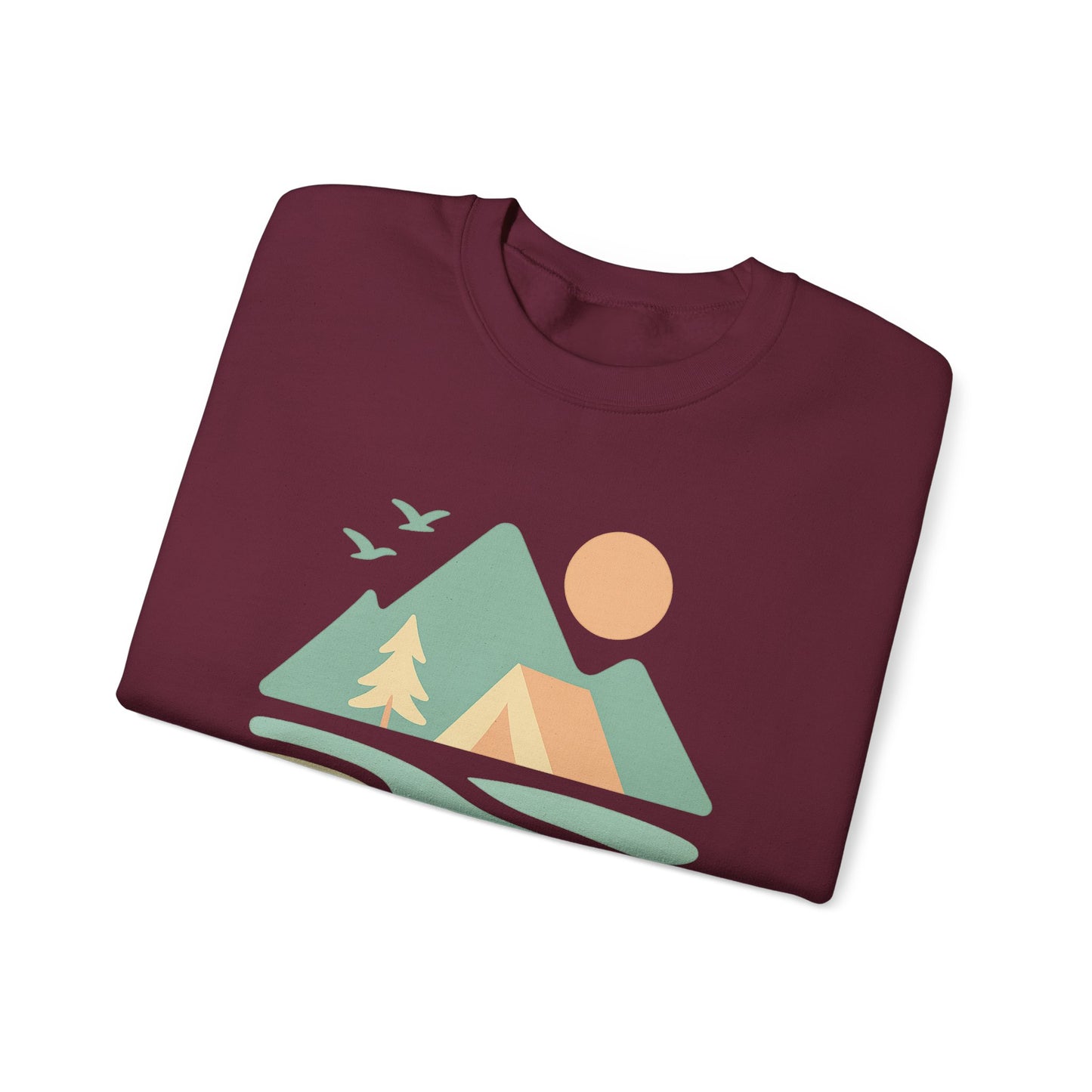 Sudadera unisex de cuello redondo inspirada en la naturaleza, Ambientes acogedores al aire libre, ropa casual, ropa de senderismo, regalo para aventureros