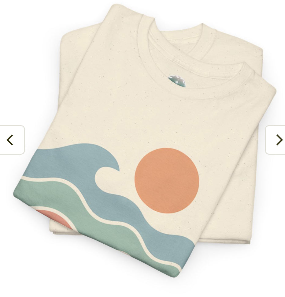 Camiseta Beach Vibes, Camiseta casual de verano, regalo perfecto para los amantes del océano, ropa de vacaciones, camiseta gráfica de olas