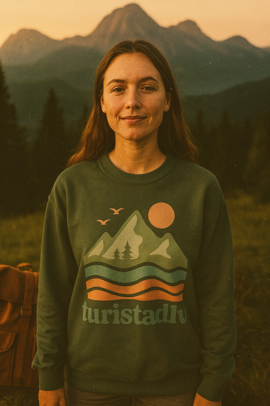 Sudadera inspirada en la naturaleza, sudadera unisex acogedora, ropa de la cordillera, regalo de viaje casual, equipo aventura al aire libre