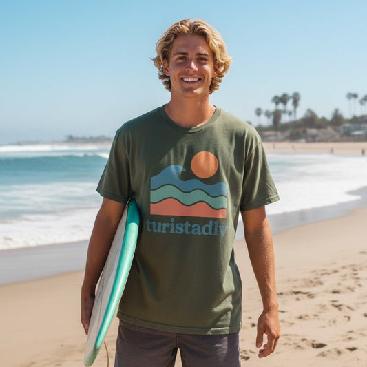 Camiseta de ola, Camiseta casual de verano, regalo de surf, regalo perfecto para los amantes del océano, ropa de vacaciones, camiseta gráfica de olas