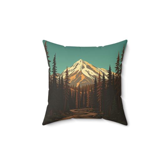 Almohada de escape de montaña, decoración de la naturaleza, regalo para entusiastas del aire libre, acentos rústicos para el hogar, accesorios de cabaña, dormitorio acogedor.