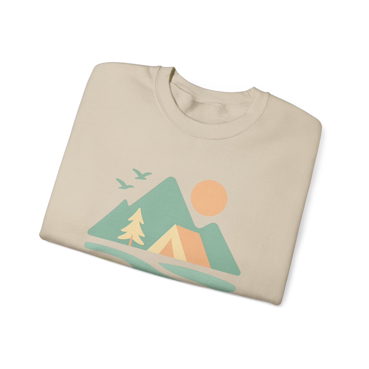 Sudadera unisex de cuello redondo inspirada en la naturaleza, Ambientes acogedores al aire libre, ropa casual, ropa de senderismo, regalo para aventureros