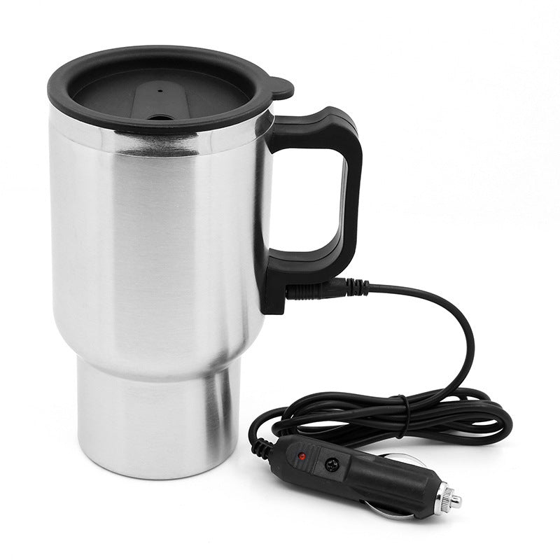 Stainless Steel Vehicle Heating Cup, Electric Heating Car Kettle, Camping, Travel Kettle for Water Coffee Milk, Thermal Cup.