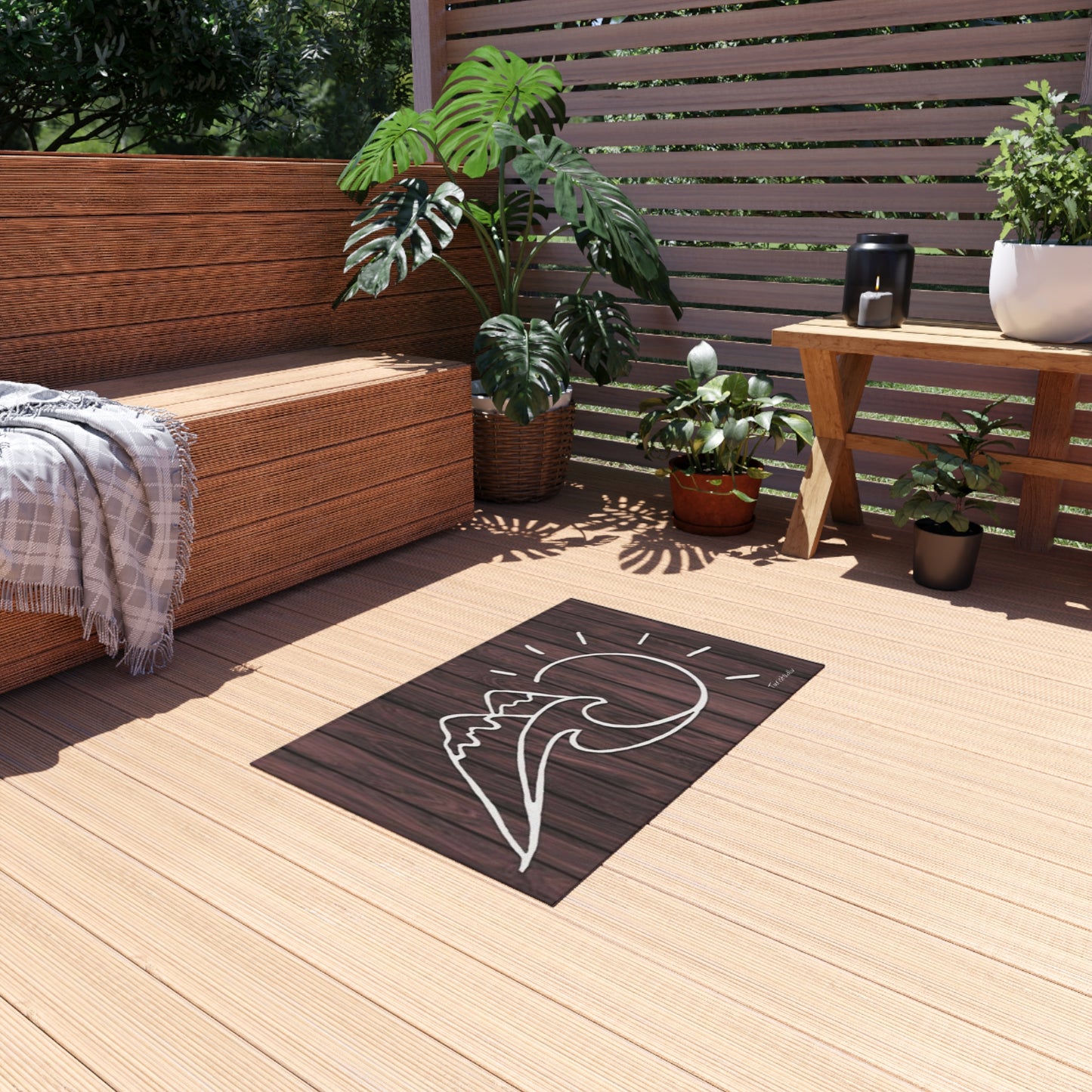 Alfombra de exterior, alfombra de terraza ecológica, alfombra de playa, decoración de patio, accesorio de jardín con temática natural