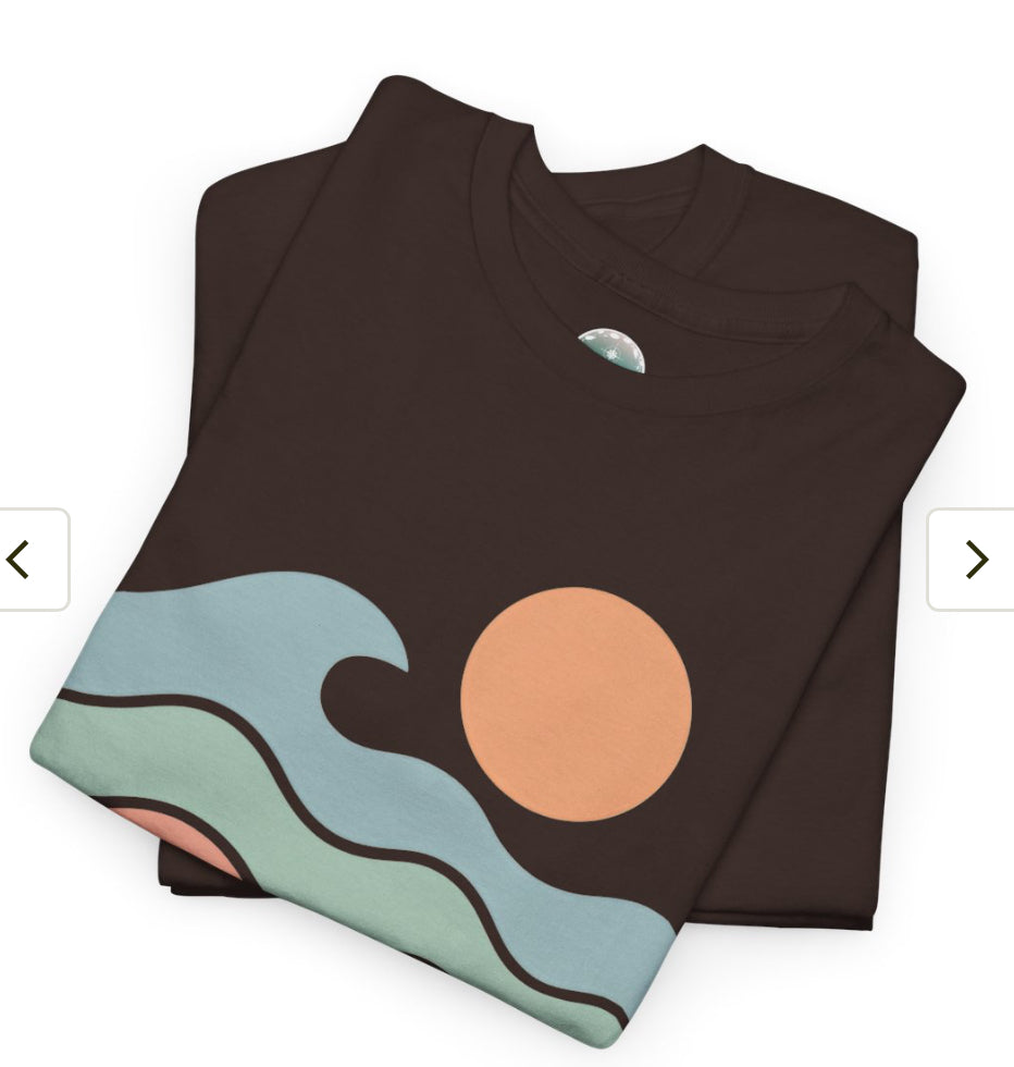 Camiseta Beach Vibes, Camiseta casual de verano, regalo perfecto para los amantes del océano, ropa de vacaciones, camiseta gráfica de olas
