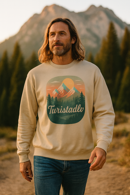 Sudadera de cuello redondo de Mountain Adventure - Suéter de naturaleza Snowy Mountain Hiker