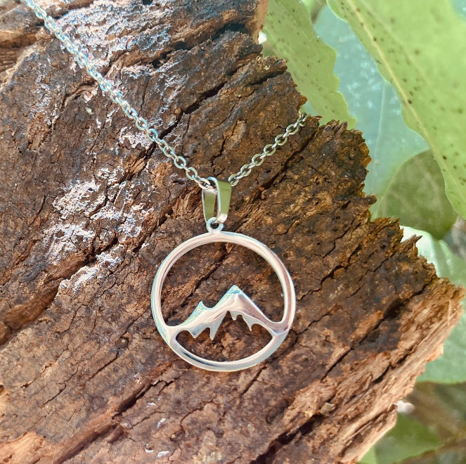 Mountain necklace, mountain pendant, mountain range necklace, mountain jewelry, hiker, trekker, backpacker, hill, HOLY MOUNTAIN.