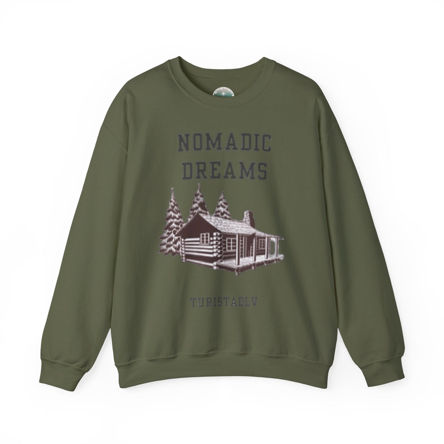 Sudadera acogedora sueños nómadas, suéter de cuello redondo unisex, perfecto para entusiastas del aire libre, regalo para viajeros, estilo casual para todas las estaciones.