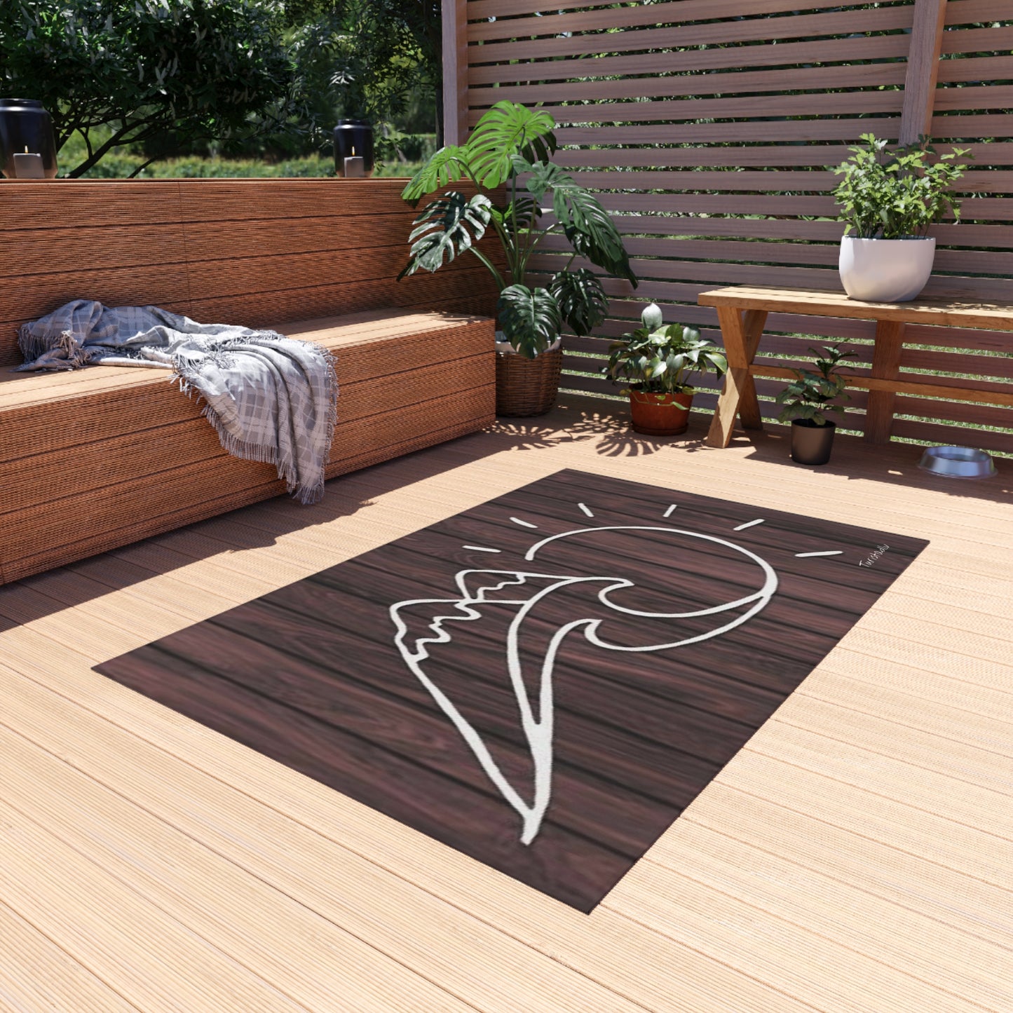 Alfombra de exterior, alfombra de terraza ecológica, alfombra de playa, decoración de patio, accesorio de jardín con temática natural