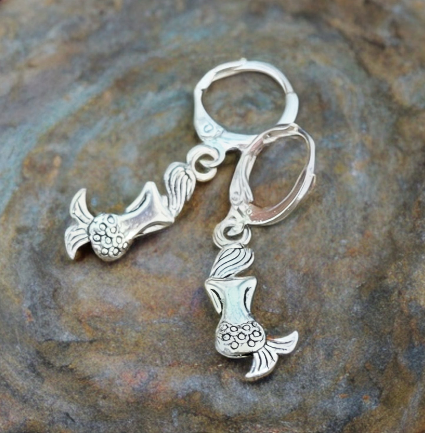 Mermaid earrings, Ocean Woman. Mermaid earrings, little mermaid, mermaid jewelry, hoops, mermaid earrings, summer hoops.