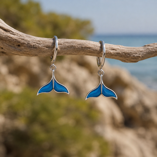 Pendientes de Aro de cola de ballena, cola de sirena, Pendientes de sirena, pendientes cola de ballena, sirena, aros, veraniego, surf, aretes.