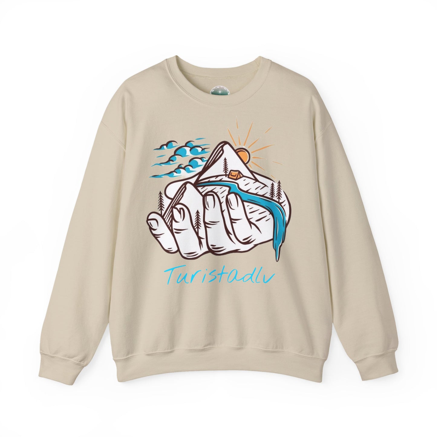 Sudadera Mountain Vibes - Acogedor cuello redondo unisex con diseño natural, ideal para amantes del aire libre, regalos para aventureros, casual. Regalo viajero.