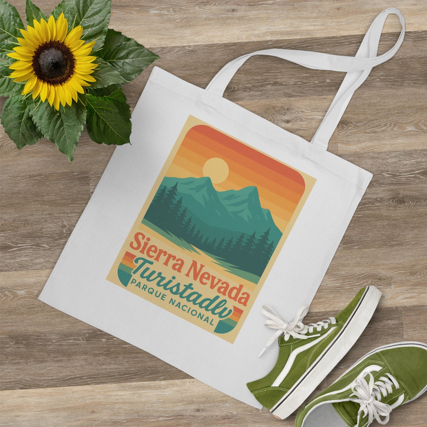 Bolsa de mano del Parque Nacional Sierra Nevada, bolsa de mano, tote bag, regalo para amantes de la naturaleza, bolsa de compras reutilizable.