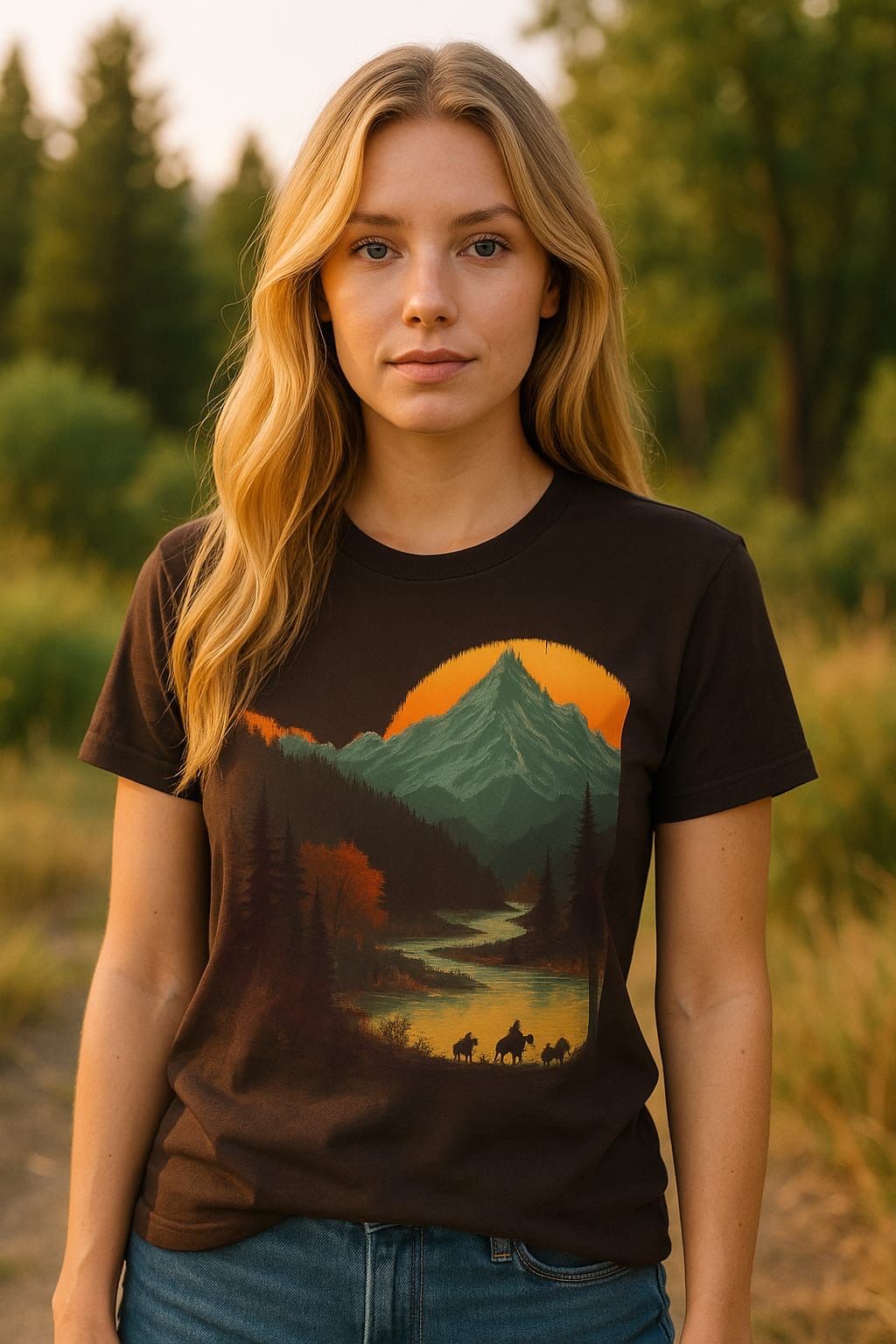 Mountain shirt, sunrise shirt, nature shirt, forest shirt, environmental gift