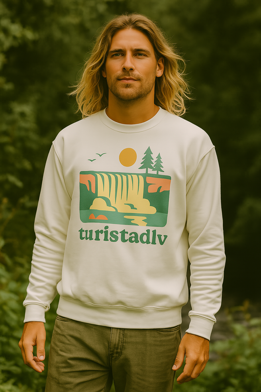Sudadera de naturaleza, ropa para exteriores, suéter de cascada, regalo perfecto para los amantes de la naturaleza, ropa de viajes, río, mar.