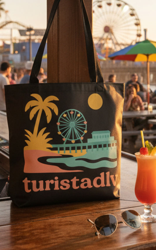 Tote bag de noria, Bolsa de tela de la noria del muelle de Santa Mónica, Bolso de hombro de viaje de Venice Beach California