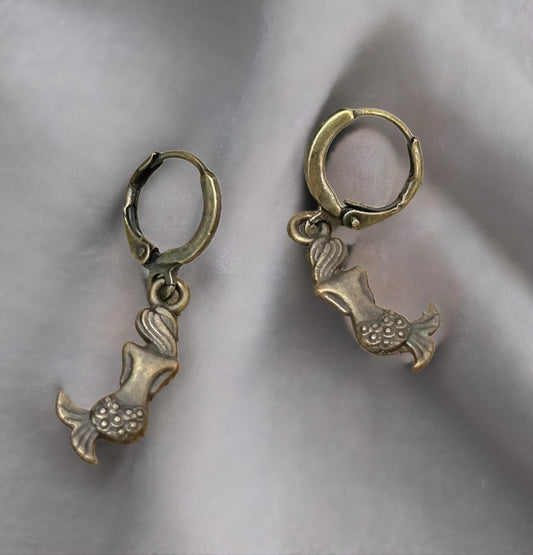 Aretes de sirena, Ocean Woman. Pendientes sirena, sirenita, joyas de sirena, aros, aritos, sirena, pendientes con sirena, aros veraniegos.