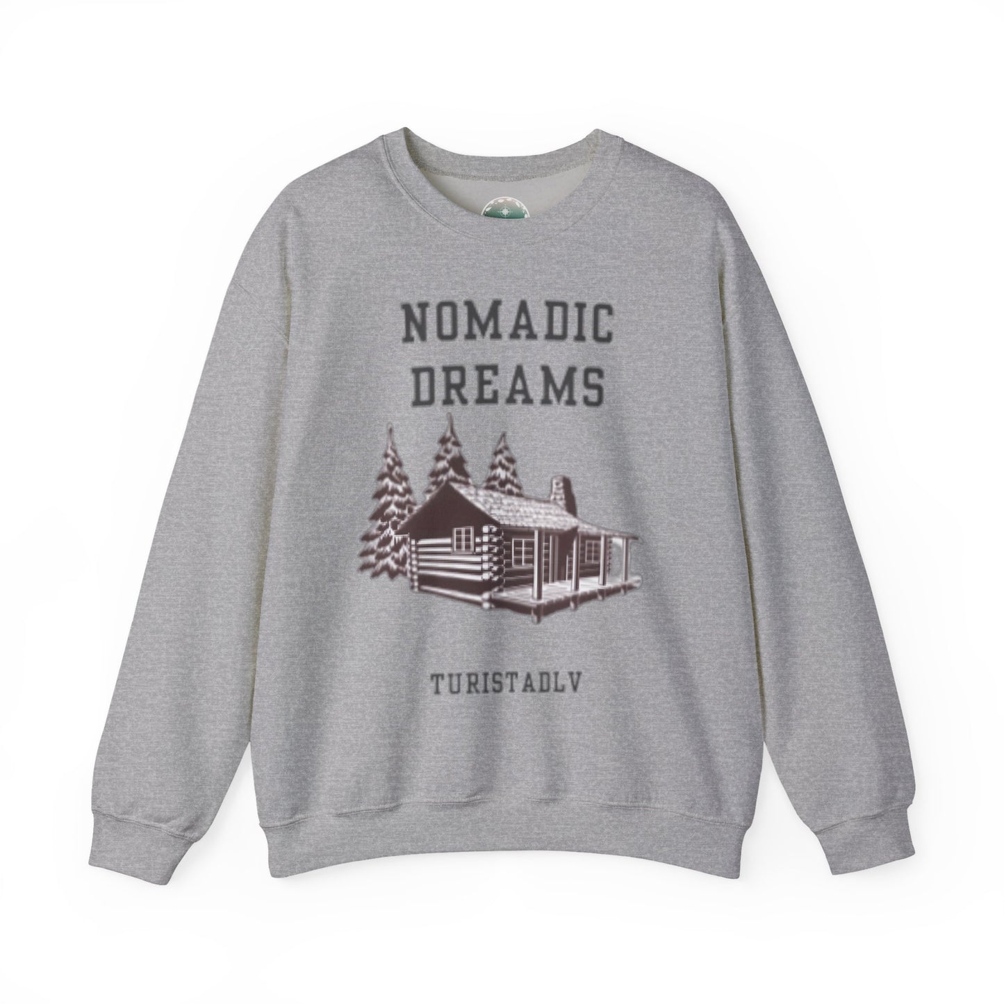 Sudadera acogedora sueños nómadas, suéter de cuello redondo unisex, perfecto para entusiastas del aire libre, regalo para viajeros, estilo casual para todas las estaciones.