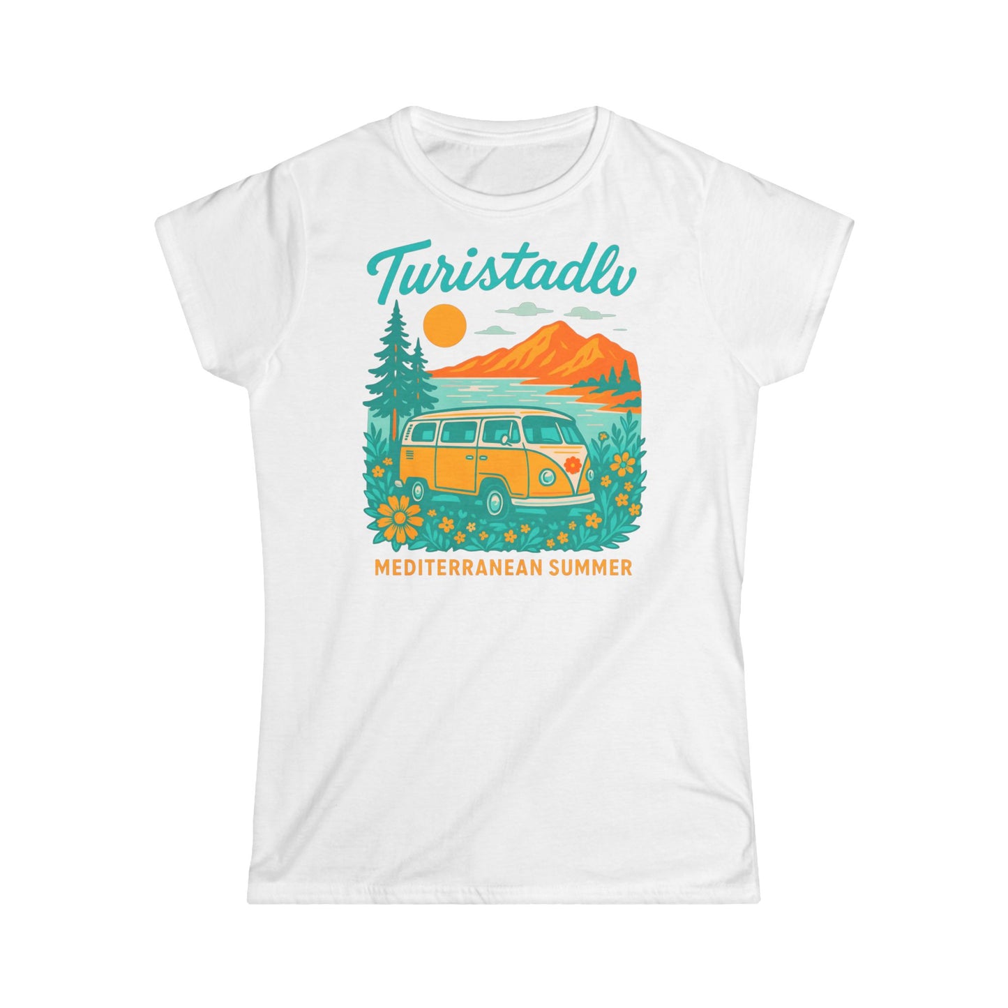 Camiseta de verano mediterráneo, camiseta de diseño español, top de vacaciones junto al mar, camisa gráfica de playa, ropa de vacaciones