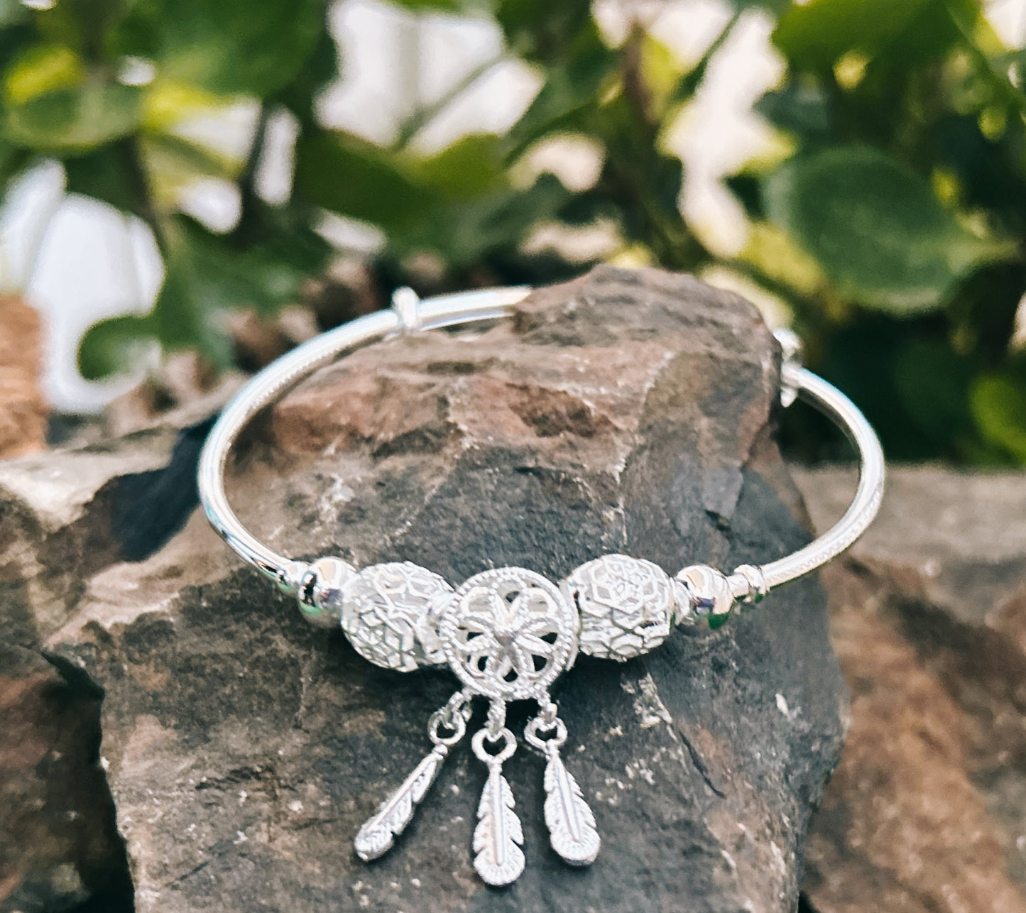 Pulsera ATRAPASUEÑOS, Pulsera charm, pulsera de plata, pulsera bohemia, boho, amuleto, brazalete, pulsera para mujer, regalo esposa, regalo