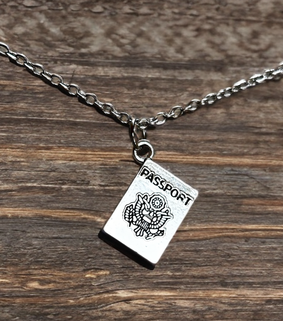 Passport Necklace, Key to New Horizons, Travel Passport Necklace, Accessory for Adventurers and Globetrotters.