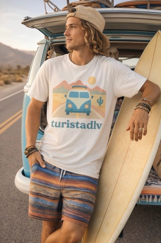 Camiseta Retro de Camper Van, viaje por el desierto, viaje en carretera, gráfico de autobús, furgoneta camper, van Life, furgo vintage