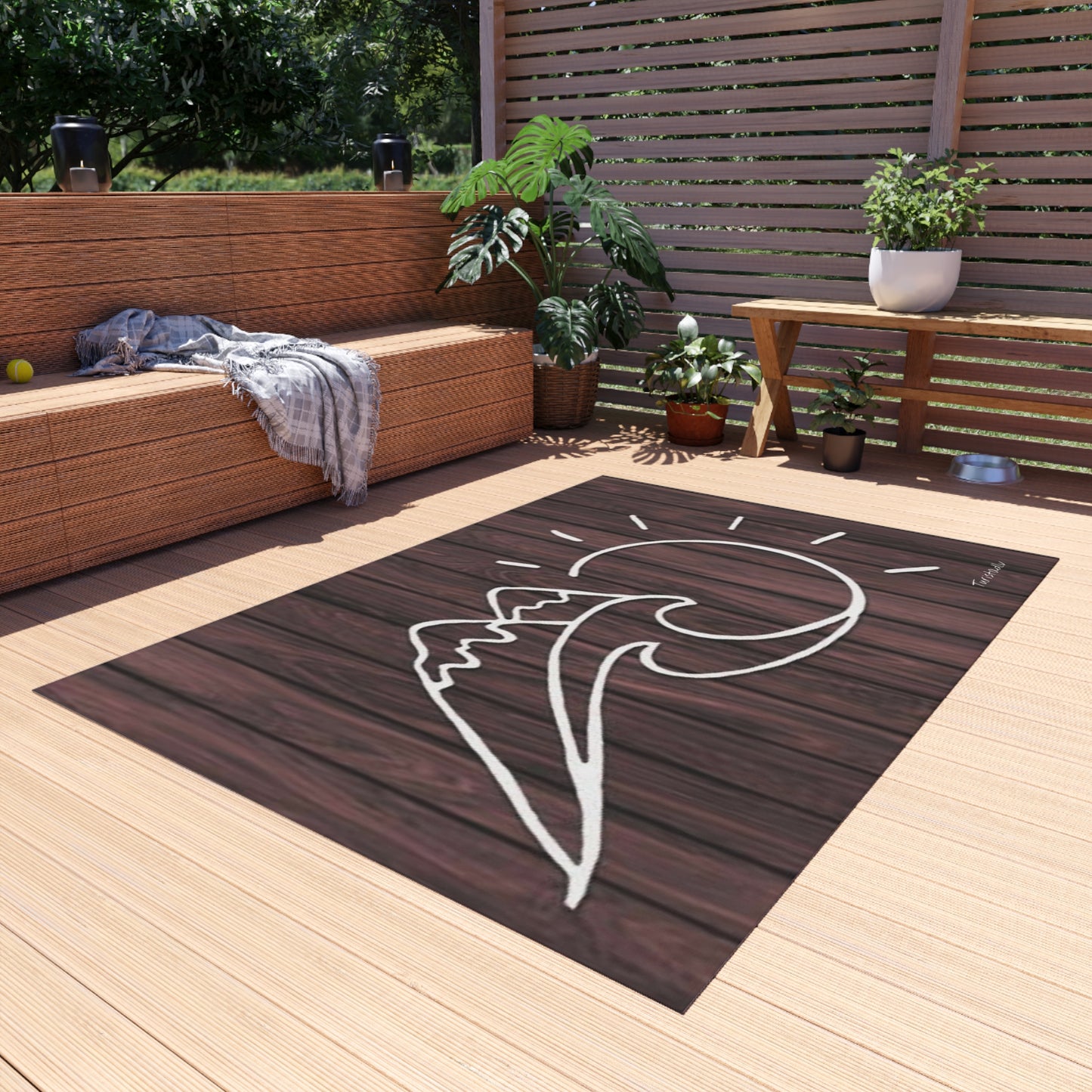 Alfombra de exterior, alfombra de terraza ecológica, alfombra de playa, decoración de patio, accesorio de jardín con temática natural
