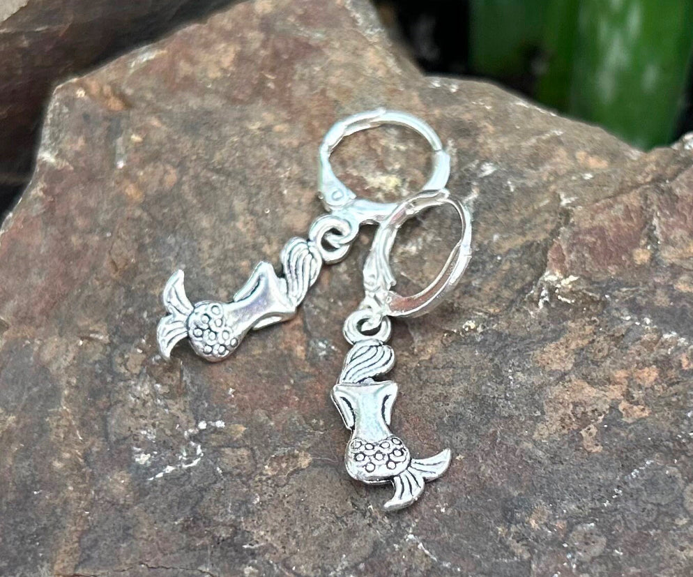 Mermaid earrings, Ocean Woman. Mermaid earrings, little mermaid, mermaid jewelry, hoops, mermaid earrings, summer hoops.