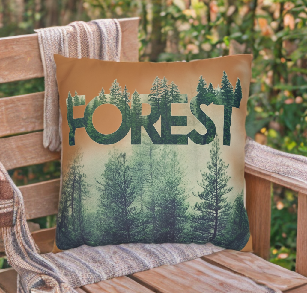 Funda de cojín con temática de bosque, decoración acogedora para el hogar, regalo de amantes de la naturaleza, vibraciones salvajes, camping