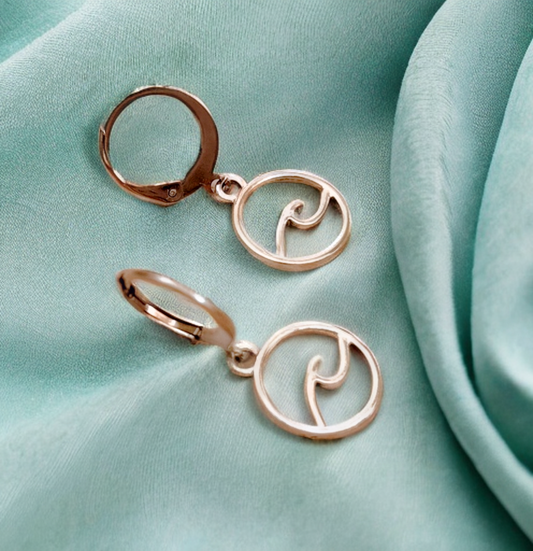 Ocean wave earrings, SURF WAVE, Wave earrings, wave earring, summer earrings, surfer earrings, beach, surf, sea, hoops.