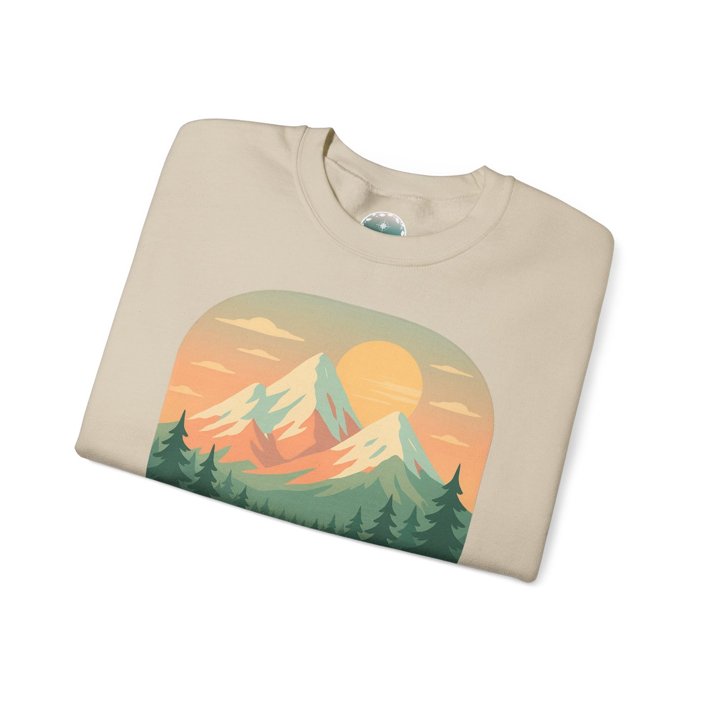 Sudadera de cuello redondo de Mountain Adventure - Suéter de naturaleza Snowy Mountain Hiker
