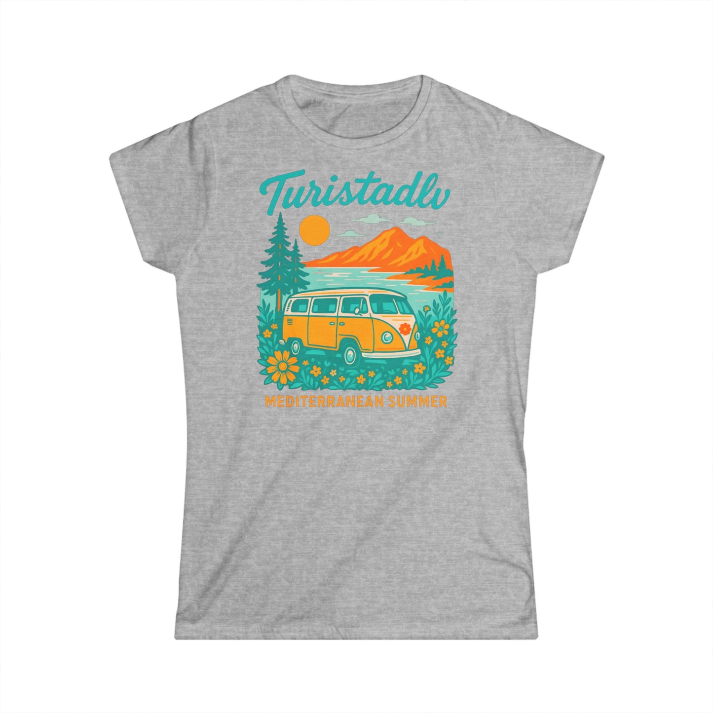 Camiseta de verano mediterráneo, camiseta de diseño español, top de vacaciones junto al mar, camisa gráfica de playa, ropa de vacaciones