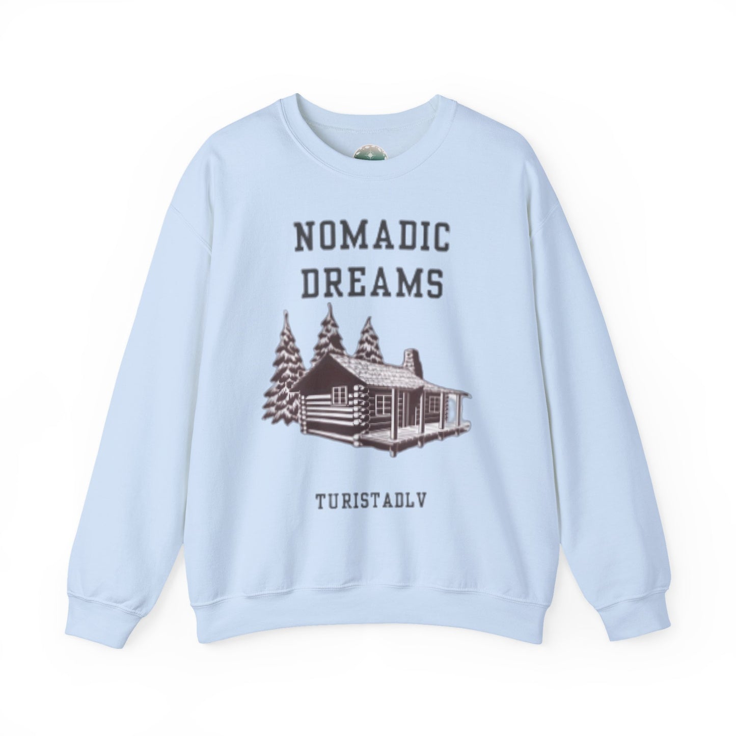 Sudadera acogedora sueños nómadas, suéter de cuello redondo unisex, perfecto para entusiastas del aire libre, regalo para viajeros, estilo casual para todas las estaciones.