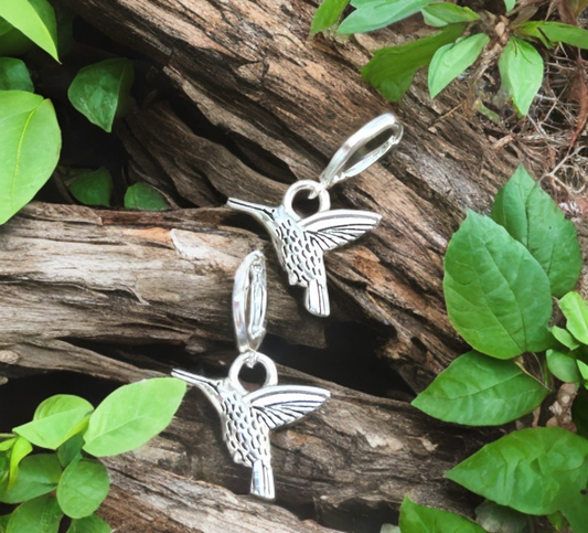 Hummingbird Earrings in Tibetan Silver, Stainless Steel, Handmade Jewelry, Inspired by Nature and Freedom