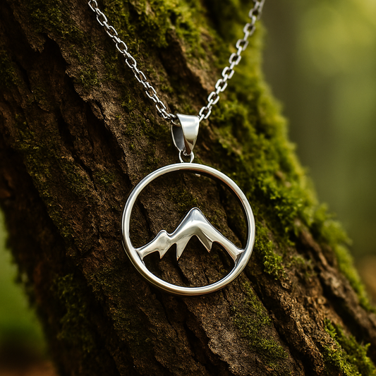 Collar de montaña, colgante de montaña, collar de cordillera, joya de montaña, senderista, excursionista, mochilero, cerro, HOLY MOUNTAIN.