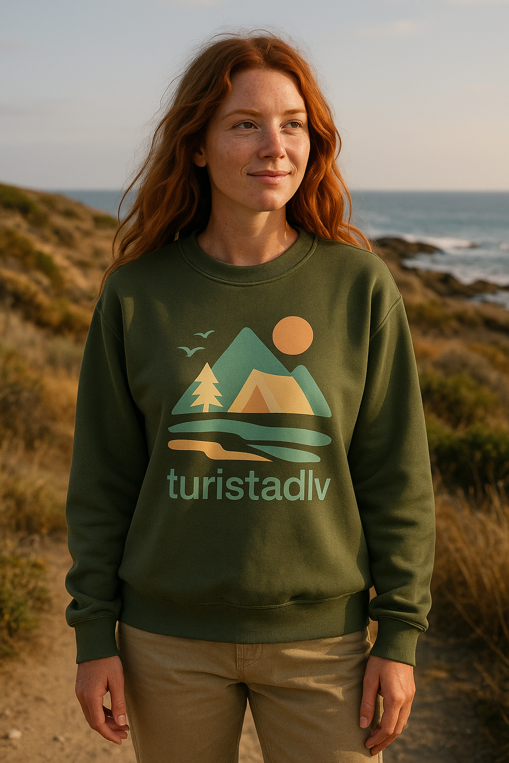 Sudadera unisex de cuello redondo inspirada en la naturaleza, Ambientes acogedores al aire libre, ropa casual, ropa de senderismo, regalo para aventureros