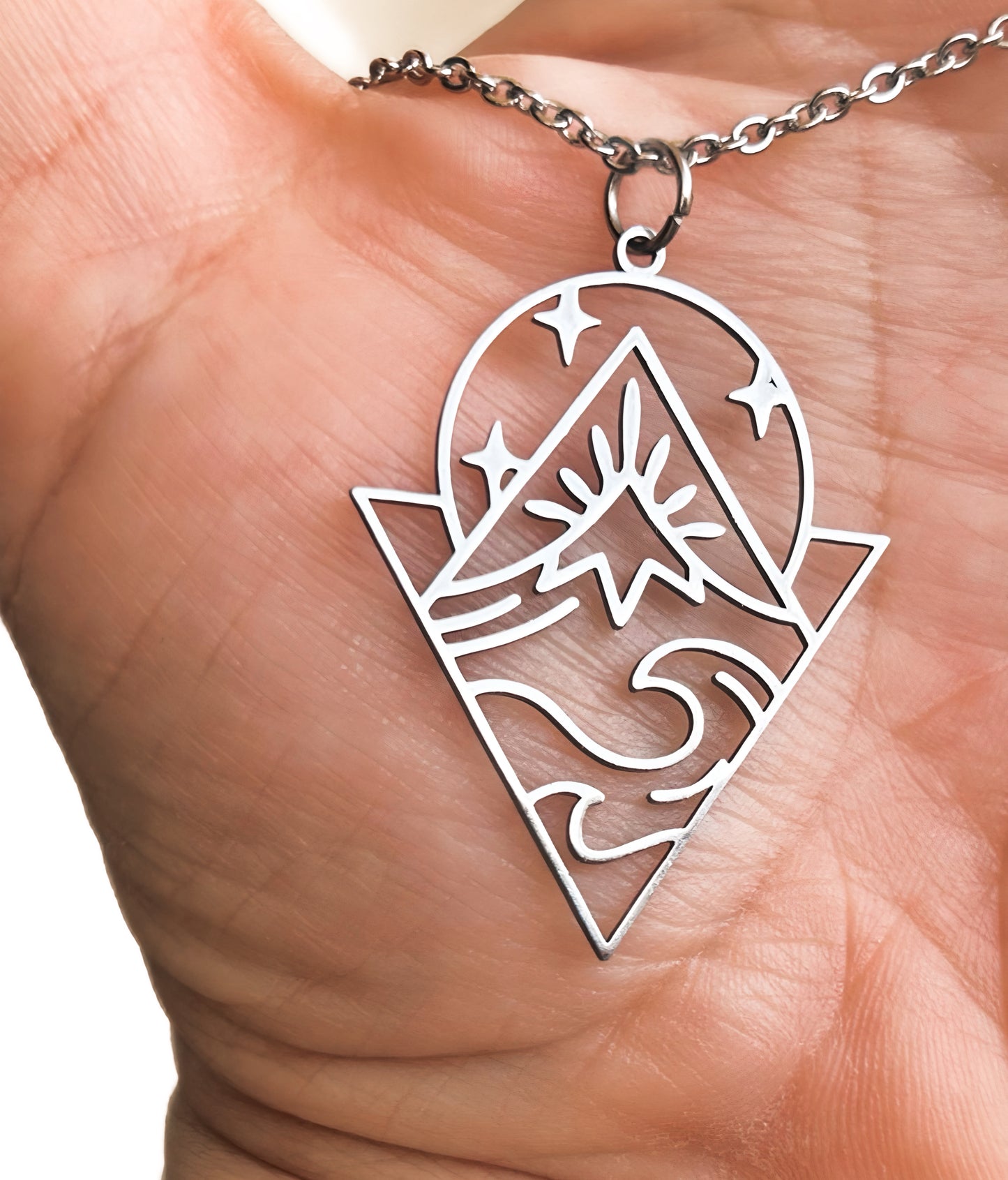 Collar de montaña, colgante de cordillera, regalo de montaña, encanto de montaña, regalo montañero, senderismo, excursión, viajero, bosque.