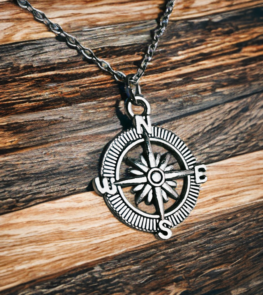 Compass necklace, adventurous spirit necklace, nomad necklace, compass pendant, traveler necklace, traveler pendant, travel.