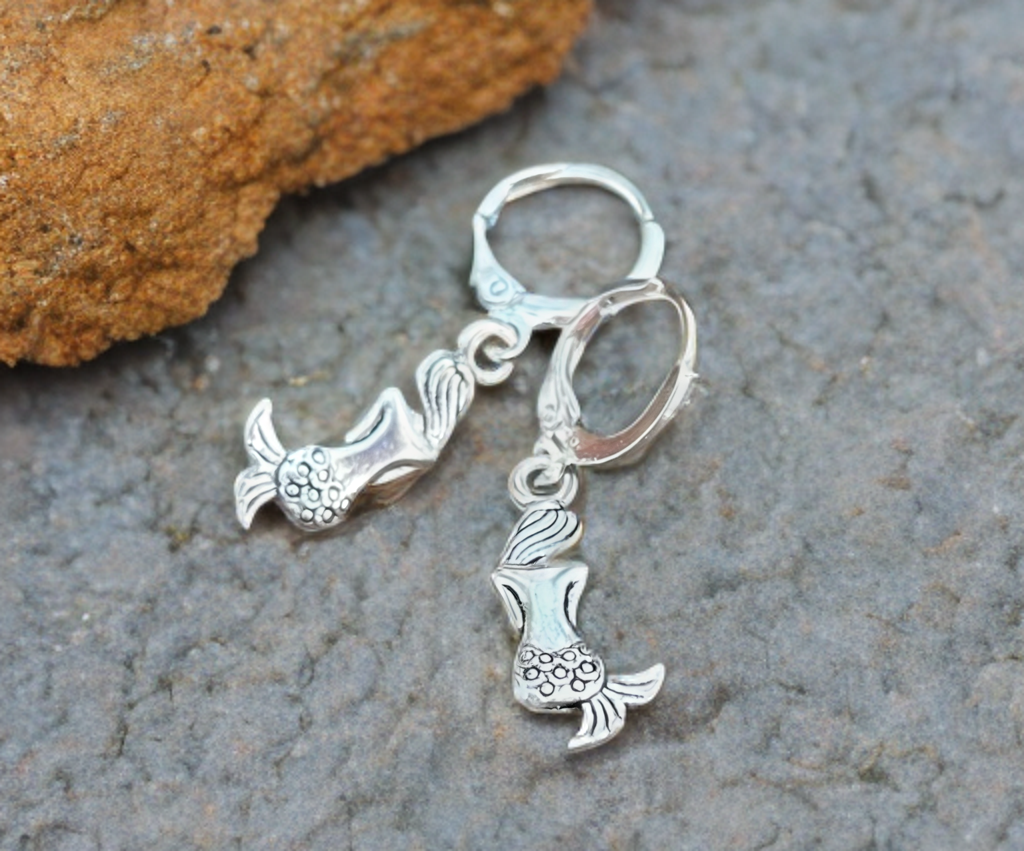 Mermaid earrings, Ocean Woman. Mermaid earrings, little mermaid, mermaid jewelry, hoops, mermaid earrings, summer hoops.